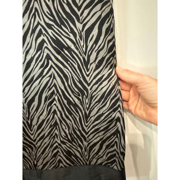 Express Y2K Vintage Zebra Print Silk Cap Sleeve Shift Dress, M - Picture 4 of 5